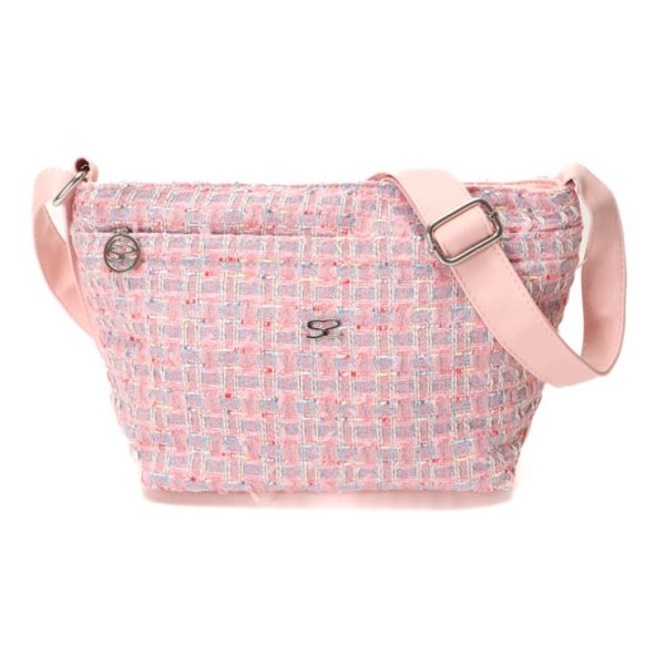 画像2: SAVOY(サボイ)かわいいピンクツイード柄のショルダーバック (2)