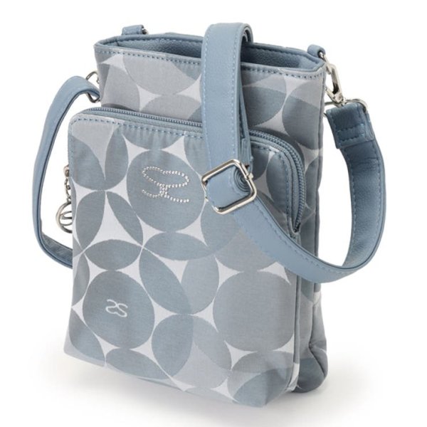 画像1: サボイ(SAVOY)全面にバルーン柄をプリントしたナイロン系素材のミニショルダーバッグ/ブルーグレー (1)