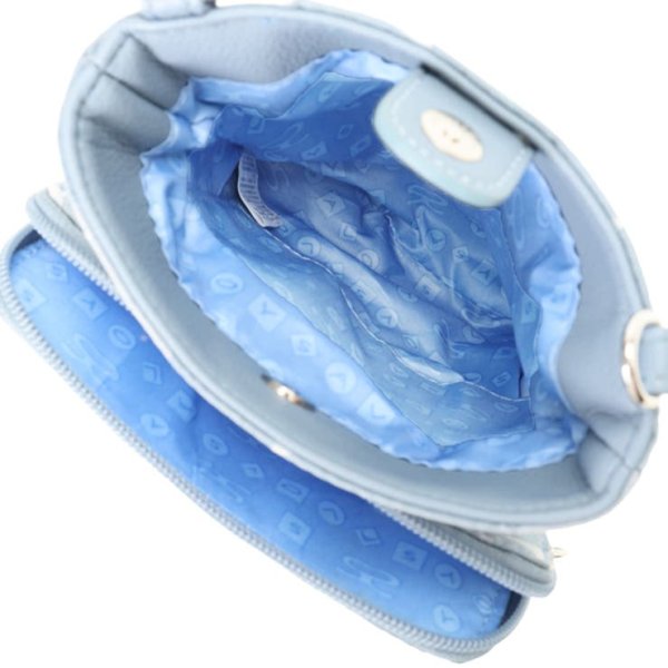 画像4: サボイ(SAVOY)全面にバルーン柄をプリントしたナイロン系素材のミニショルダーバッグ/ブルーグレー (4)