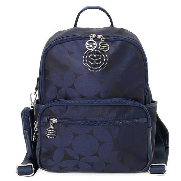 画像2: サボイ(SAVOY)バルーン柄ナイロン系素材小さめリュック PC対応/ネイビー  (2)