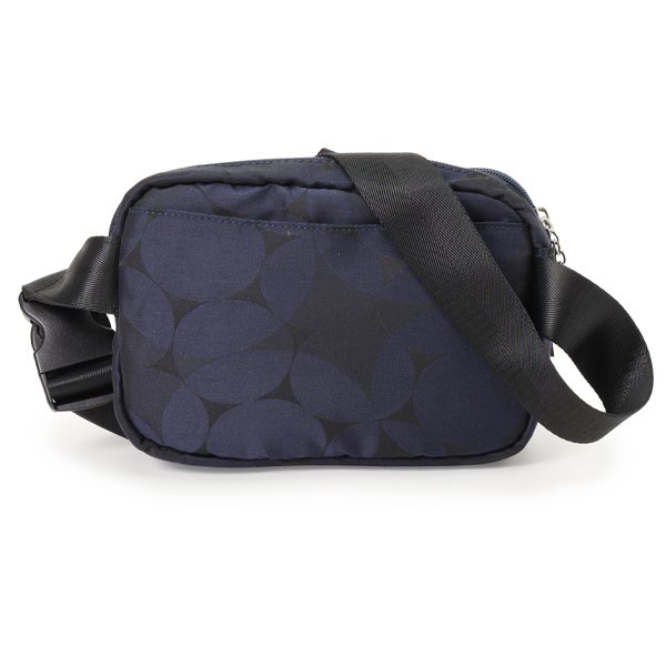 画像3: サボイ(SAVOY)バルーン柄ナイロン系素材の３室式ウェストバッグ/ネイビー (3)