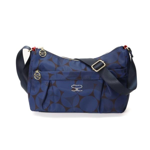 画像2: サボイSAVOYバルーン柄シンプルデザインナイロン系素材のショルダーバッグ／ネイビー (2)