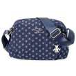 画像2: サボイ(SAVOY)クマのビジューハート柄がかわいいデニム系素材のショルダーバッグ/ネイビー (2)