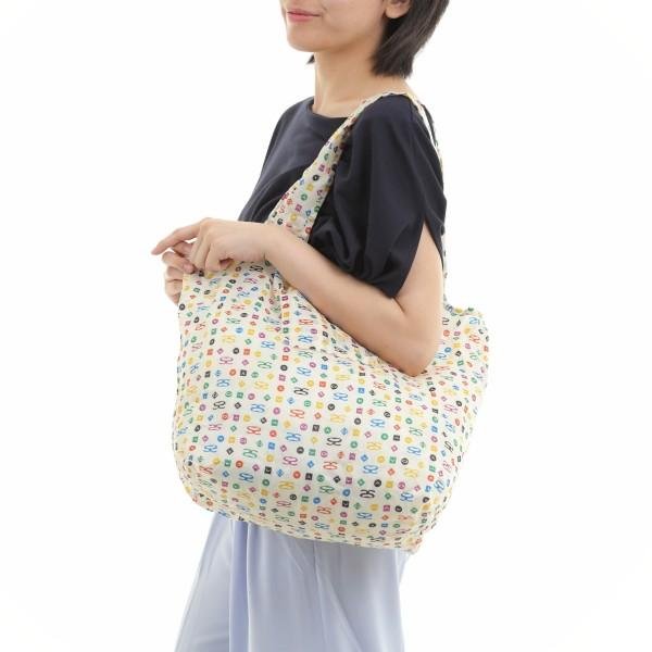 画像4: サボイ(SAVOY)カラフルなロゴ柄オリジナル折りたたみショッピングエコバッグ (4)