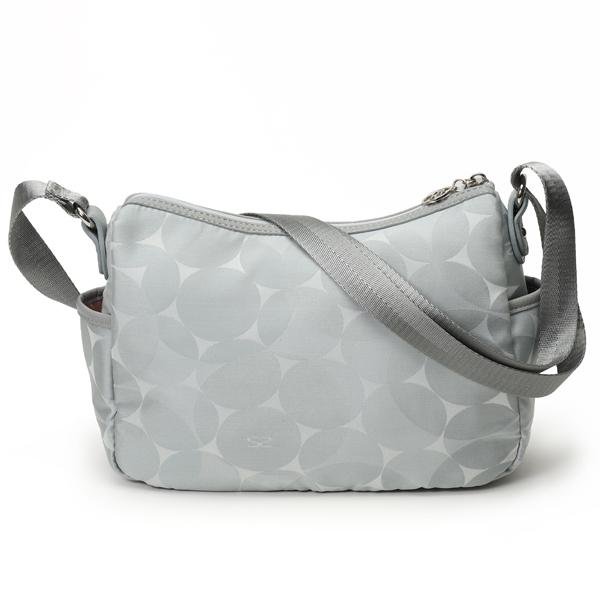 画像3: ＜訳あり＞サボイSAVOYバルーン柄ナイロン系素材のショルダーバッグ／ライトグレー (3)