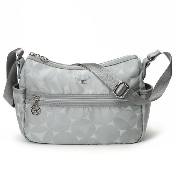 画像2: ＜訳あり＞サボイSAVOYバルーン柄ナイロン系素材のショルダーバッグ／ライトグレー (2)