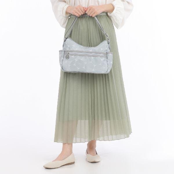 画像9: ＜訳あり＞サボイSAVOYバルーン柄ナイロン系素材のショルダーバッグ／ライトグレー (9)