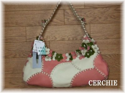 画像3: 【28%off】CERCHIEオール牛革パッチワークショルダー（2色有）