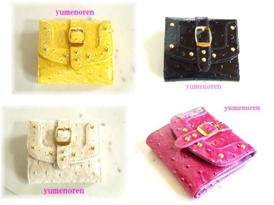画像3: オーストリッチ調型押し二つ折り財布(5色有)