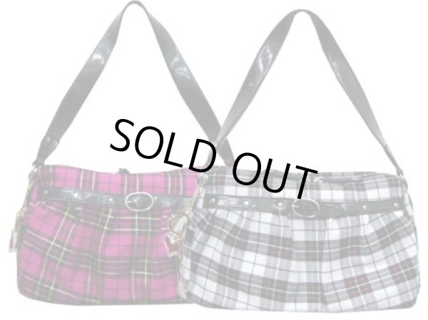 画像4: 【値下げセール品】【４７％ｏｆｆ】金糸使いコットンチェックショルダーバッグ(２色有) (4)