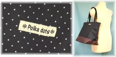 画像2: Polka dots/ドット柄トートバッグ(2色有)