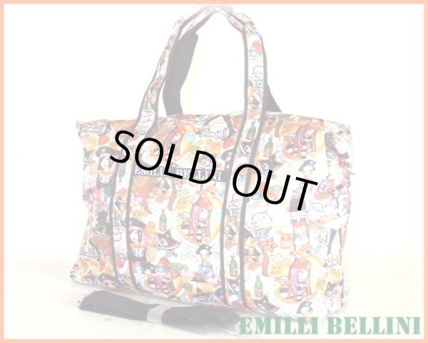 画像4: コミカルなイラストプリント2wayボストン(2色有) (4)