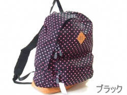 【新入荷】キャンバス素材　水玉模様ディパック（３カラー）