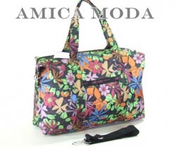 【新入荷】AMICA MODA/花＆葉柄２ＷＡＹボストンバッグ