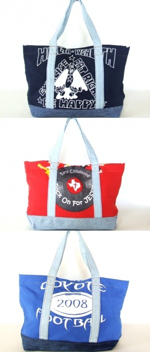 【新入荷】【1点物】Ｔシャツ＆ジーンズリメークトートバッグ