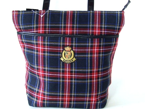 【新入荷】アイビーチェックワッペン付きトートバッグ