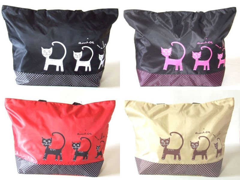 【新入荷】キャットプリント軽量トートバッグ