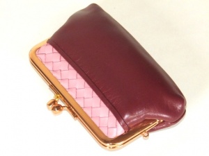 【新入荷】牛革親子がま口財布＜メッシュ＞