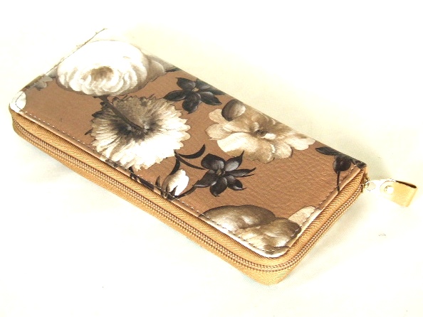 【新入荷】エレガントな絵画風花柄長財布