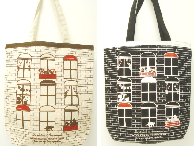 【新入荷】グラフィックトートバッグ／アパート