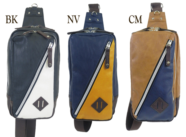【新入荷】ナナメ配色ボディバッグ