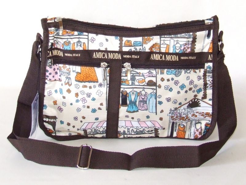 【新入荷】拡幅機能ブティック柄ショルダーバッグ