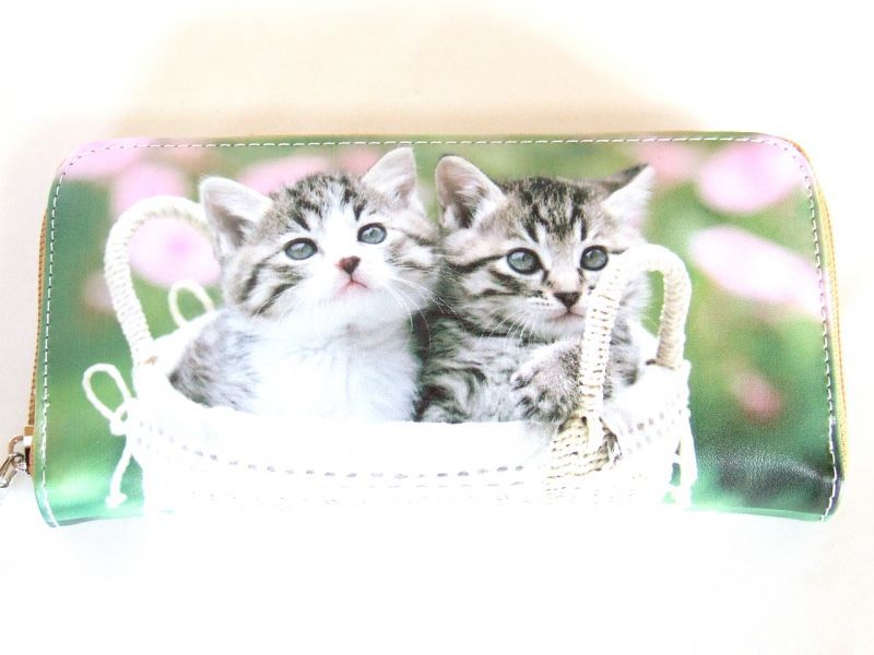 【新入荷】小猫転写ラウンドタイプ長財布