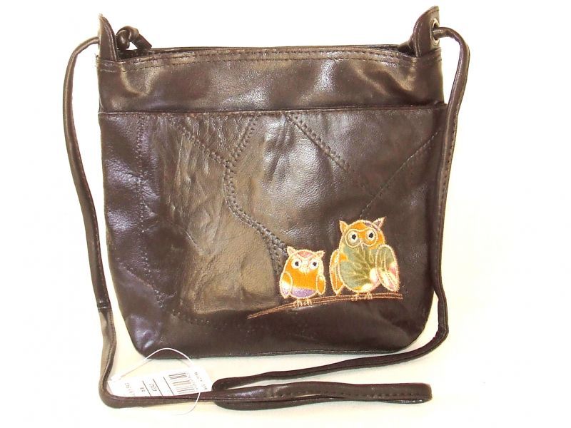 【新入荷】本革ふくろうパッチワークショルダーバッグ