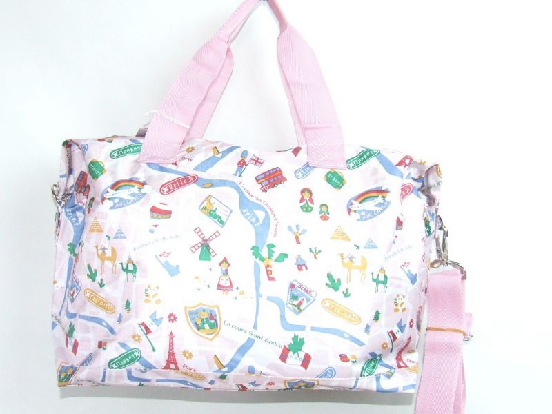 １〜２泊の旅行にグッドサイズ！世界名所イラスト2way軽量ボストンバッグが入荷しました！