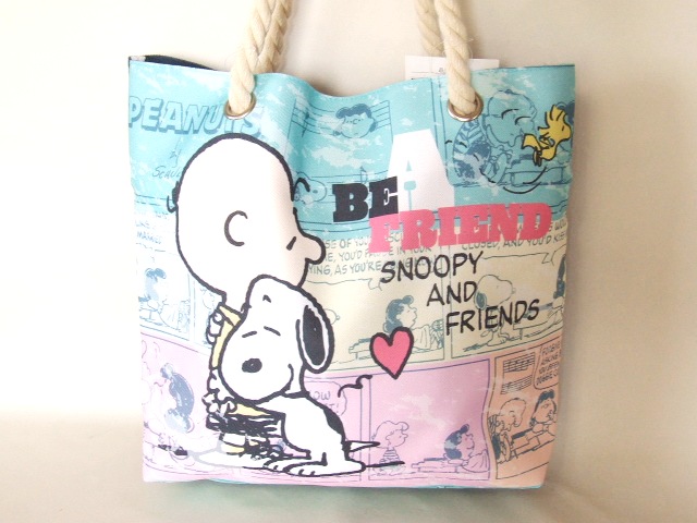 太い綿ロープが特徴的なスヌーピーのコミック柄トートバッグが入荷しました！