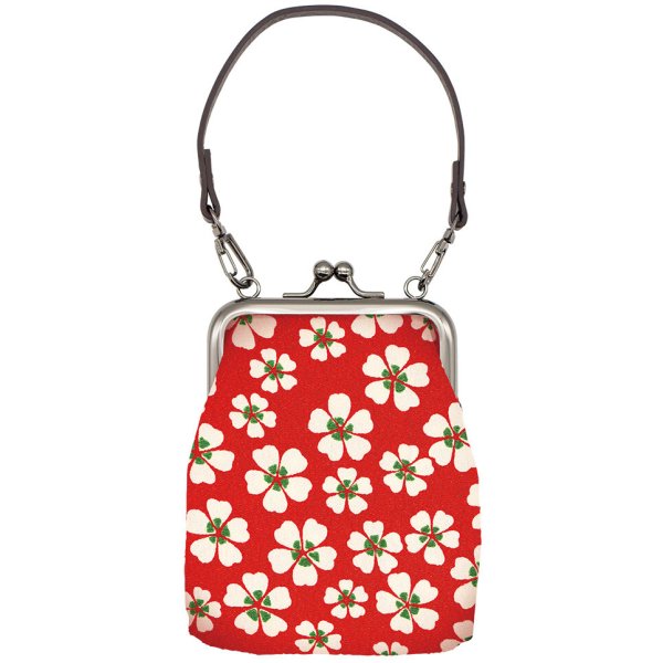 さくら柄が可愛いストラップ付き縦型がま口財布が入荷しました！